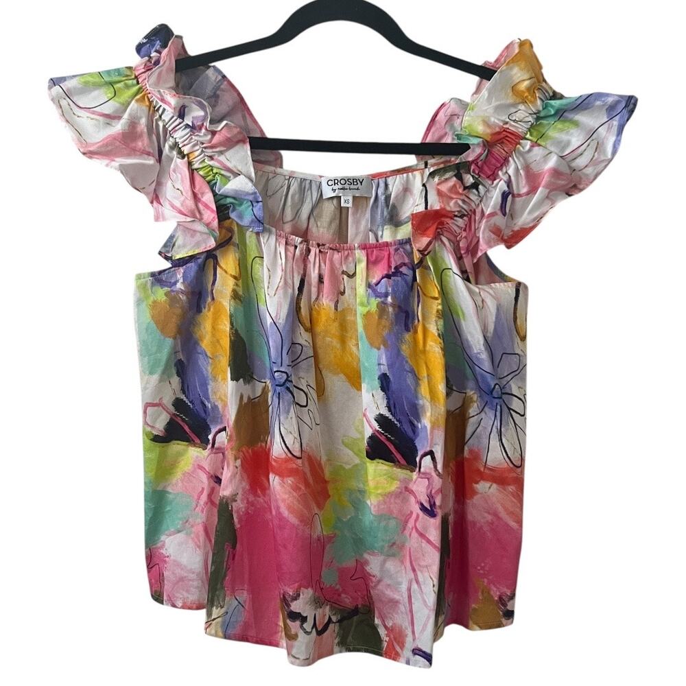 Crosby By Mollie Burch Cata Colorful Ruffle Tank Top Size XS - Picture 1 of 9
